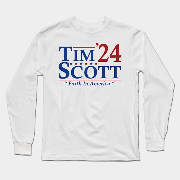 Tim Scott For President 2024 Long Sleeve T-Shirt by AnKa Art